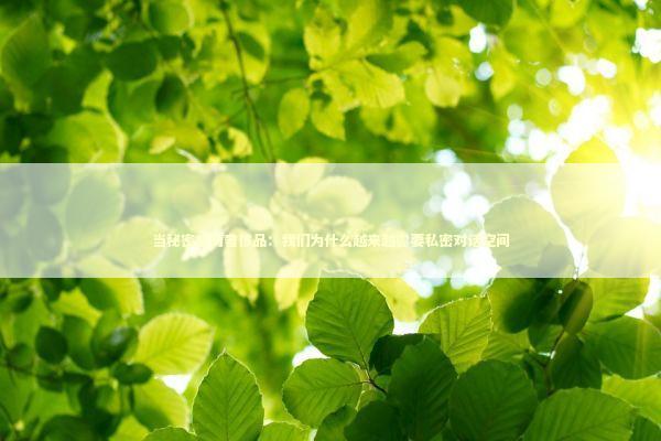 当秘密成为奢侈品：我们为什么越来越需要私密对话空间 IT技术